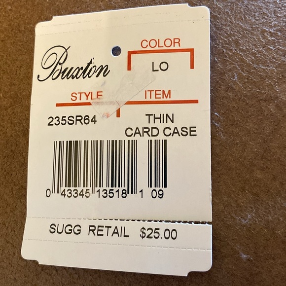 NWT Buxton Leather Thin Card Case/Wallet - Picture 7 of 7